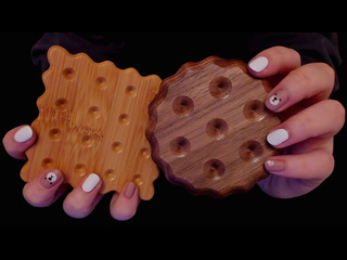 asmr ear to ear wood cookie tapping (no talking)